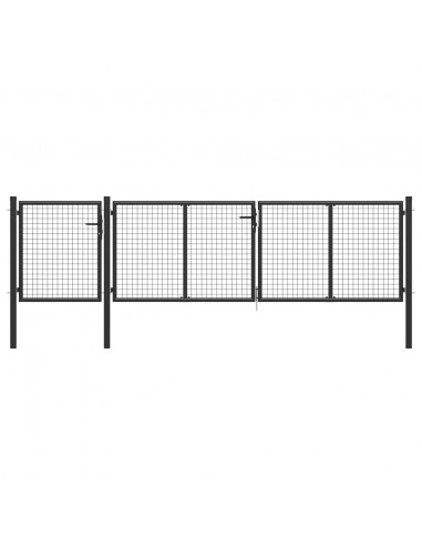Cancello per Giardino in Acciaio 400x75 cm Antracite
