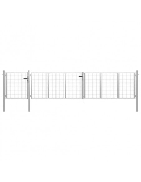 Cancello per Giardino in Acciaio 500x75 cm Argento