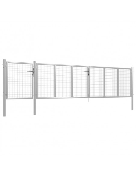 Cancello per Giardino in Acciaio 500x75 cm Argento