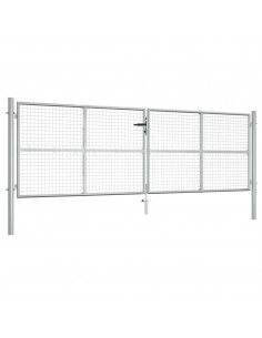 Cancello per Giardino in Acciaio Zincato 415x175cm Argento