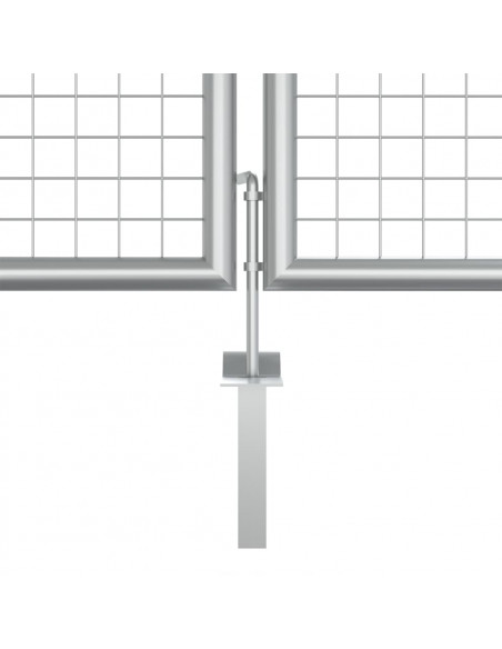 Cancello per Giardino in Acciaio Zincato 415x175cm Argento