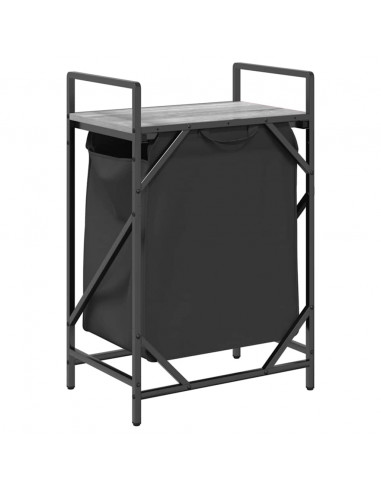 Cesto della Biancheria 1 Scomparto con Ripiano Grigio Sonoma