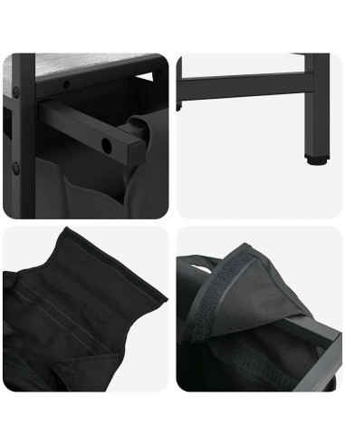 Cesto della Biancheria 1 Scomparto con Ripiano Grigio Sonoma