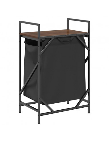 Cesto della Biancheria 1 Scomparto con Ripiano Rovere Marrone