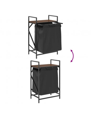 Cesto della Biancheria 1 Scomparto con Ripiano Rovere Marrone