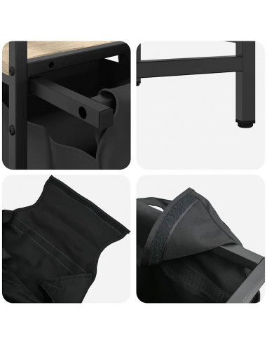 Cesto della Biancheria 1 Scomparto con Ripiano Sonoma Rovere