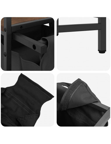 Cesto della Biancheria 2 Scomparti con Ripiano Rovere Marrone