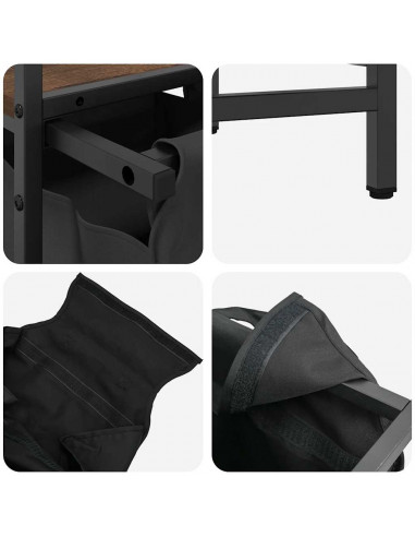 Cesto della Biancheria 3 Scomparti con Ripiani Rovere Marrone