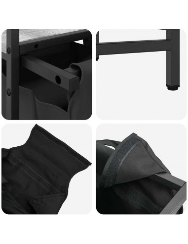 Cesto per la Biancheria 2 Scomparti con Ripiano Grigio Sonoma