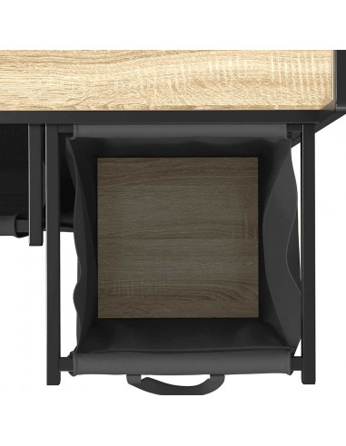 Cesto per la Biancheria 3 Scomparti con Ruote Rovere Sonoma