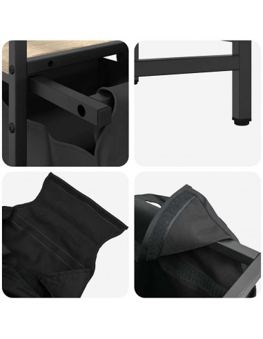 Cesto Portabiancheria 2 Scomparti con Ripiani Rovere Sonoma