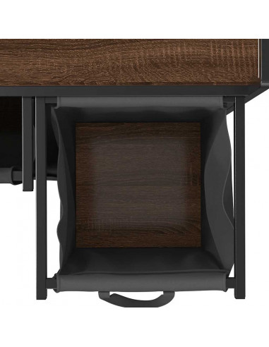 Cesto Portabiancheria 2 Scomparti con Ruote Rovere Marrone