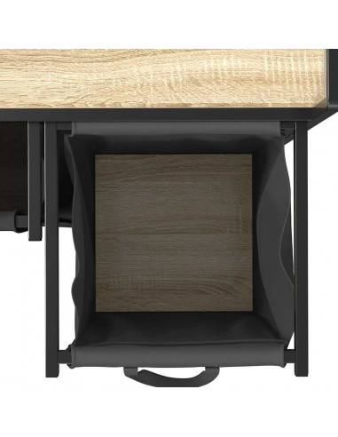 Cesto Portabiancheria 2 Scomparti con Ruote Rovere Sonoma