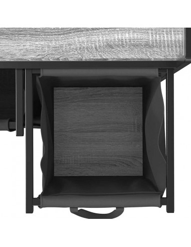 Cesto Portabiancheria 3 Scomparti con Ruote Grigio Sonoma