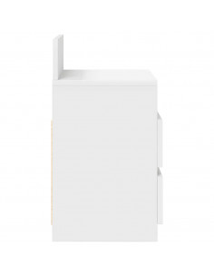 Comodini 2 pz con 2 Cassetti Bianchi 40x33x60 cm