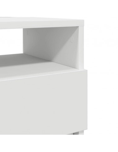 Comodini 2 pz con 2 Cassetti Bianchi 40x33x60 cm