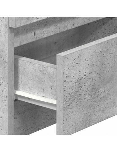 Comodini 2 pz con 2 Cassetti Grigio Cemento 40x33x60 cm