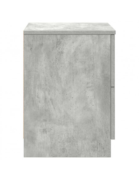 Comodini 2 pz con 2 Cassetti Grigio Cemento 40x36x50 cm