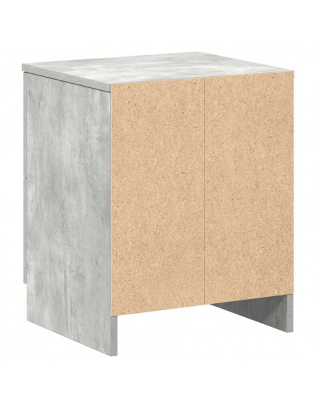 Comodini 2 pz con 2 Cassetti Grigio Cemento 40x36x50 cm