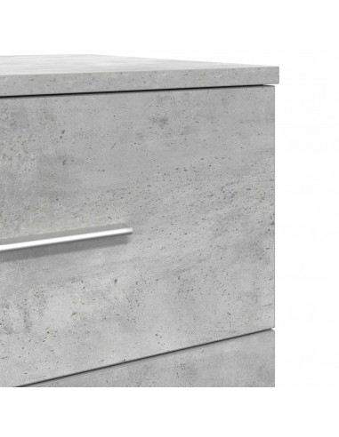 Comodini 2 pz con 2 Cassetti Grigio Cemento 40x36x50 cm