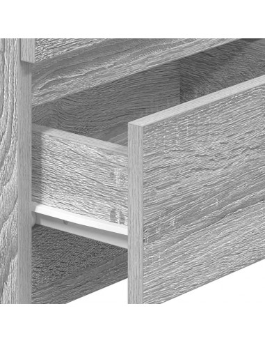 Comodini 2 pz con 2 Cassetti Grigio Sonoma 40x33x60 cm