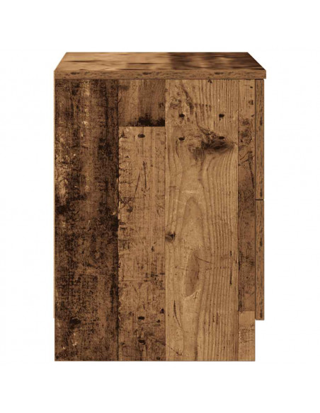 Comodini 2 pz con 2 Cassetti Legno Antico 40x36x50 cm