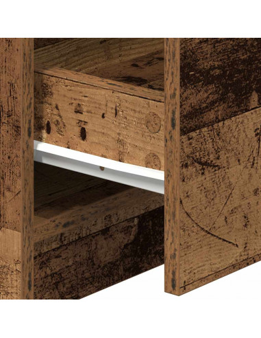 Comodini 2 pz con 2 Cassetti Legno Antico 40x36x50 cm