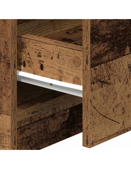 Comodini 2 pz con 2 Cassetti Legno Antico 40x36x50 cm