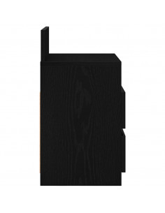 Comodini 2 pz con 2 Cassetti Neri 40x33x60 cm