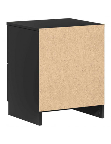 Comodini 2 pz con 2 Cassetti Neri 40x36x50 cm