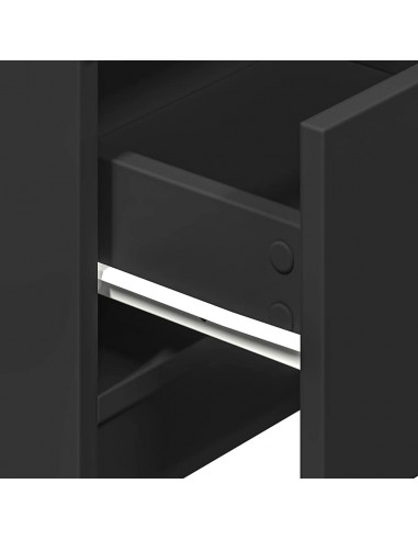 Comodini 2 pz con 2 Cassetti Neri 40x36x50 cm