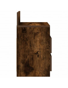 Comodini 2 pz con 2 Cassetti Rovere Fumo 40x33x60 cm