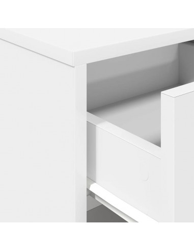 Comodini 2 pz con Cassetto Bianco 40x34x50 cm