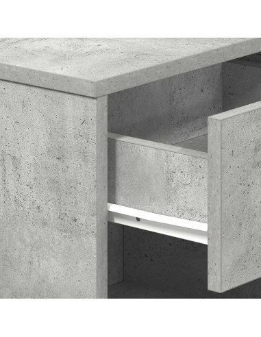 Comodini 2 pz con Cassetto Grigio Cemento 39x28x41 cm
