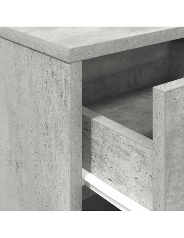 Comodini 2 pz con Cassetto Grigio Cemento 40x34x50 cm