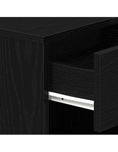 Comodini 2 pz con Cassetto Nero 39x28x41 cm