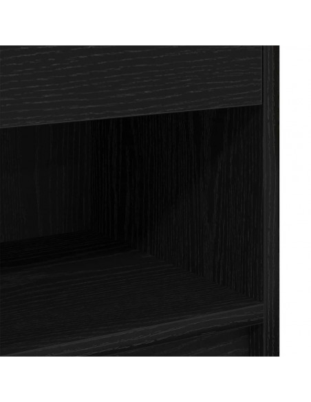 Comodini 2 pz con Cassetto Nero 39x28x41 cm