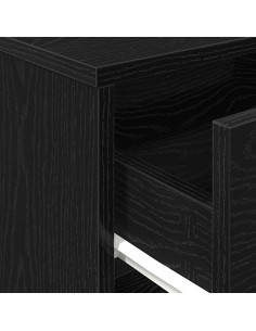 Comodini 2 pz con Cassetto Nero 40x34x50 cm 2