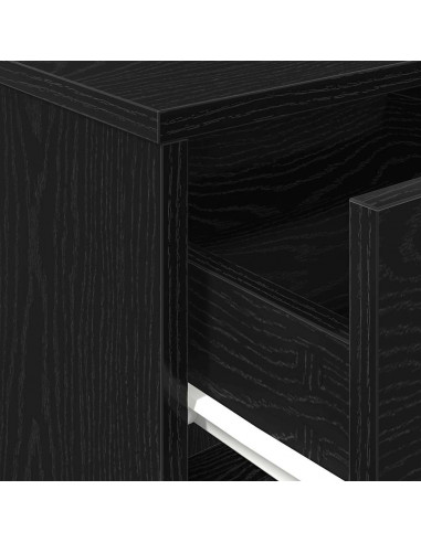 Comodini 2 pz con Cassetto Nero 40x34x50 cm