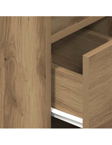 Comodini 2 pz con Cassetto Rovere Artigianale 25x31x66 cm