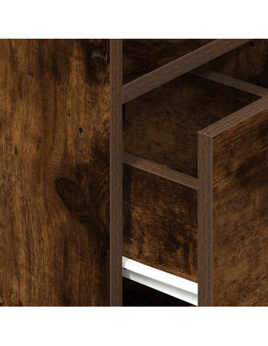 Comodini 2 pz con Cassetto Rovere Fumo 25x31x66 cm
