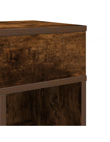 Comodini 2 pz con Cassetto Rovere Fumo 25x31x66 cm