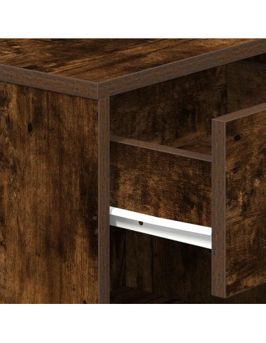 Comodini 2 pz con Cassetto Rovere Fumo 39x28x41 cm