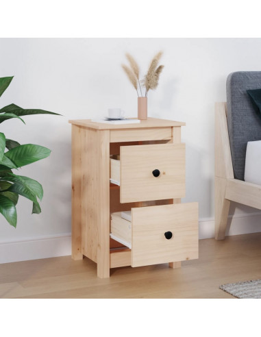 Comodino 40x35x61,5 cm in Legno Massello di Pino