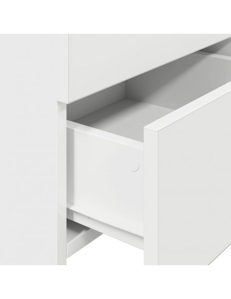 Comodino con 2 Cassetti Bianco 40x36,5x62 cm