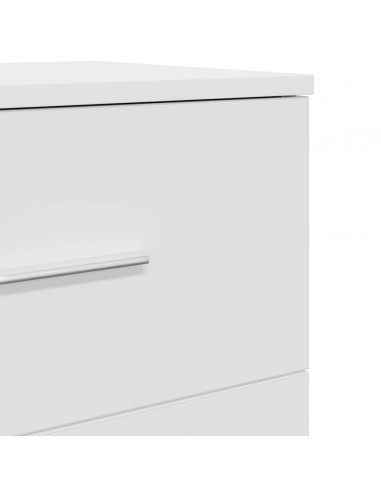 Comodino con 2 Cassetti Bianco 40x36x50 cm