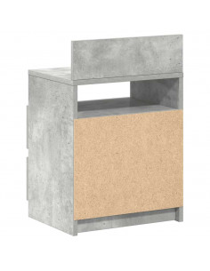 Comodino con 2 Cassetti Grigio Cemento 40x33x60 cm