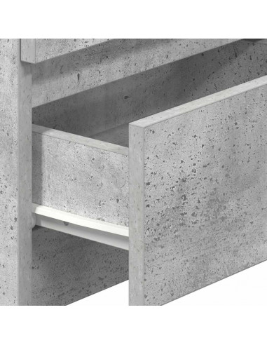 Comodino con 2 Cassetti Grigio Cemento 40x33x60 cm