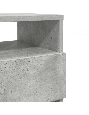 Comodino con 2 Cassetti Grigio Cemento 40x33x60 cm