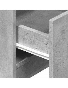 Comodino con 2 Cassetti Grigio Cemento 40x36x50 cm 2